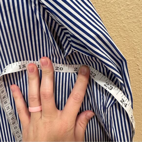 NWT Polo Ralph Lauren Blue White Striped Cotton Long Sleeve Mini Dress 6 - Picture 9 of 14